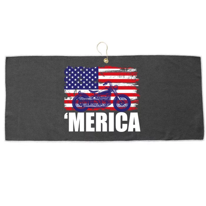 Merica USA Motorcycle Large Microfiber Waffle Golf Towel