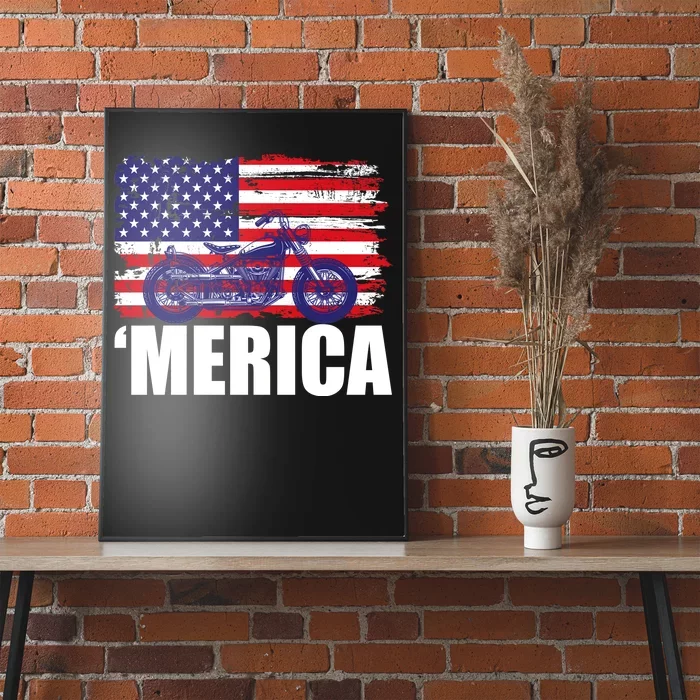 Merica USA Motorcycle Poster