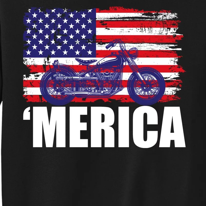 Merica USA Motorcycle Tall Sweatshirt