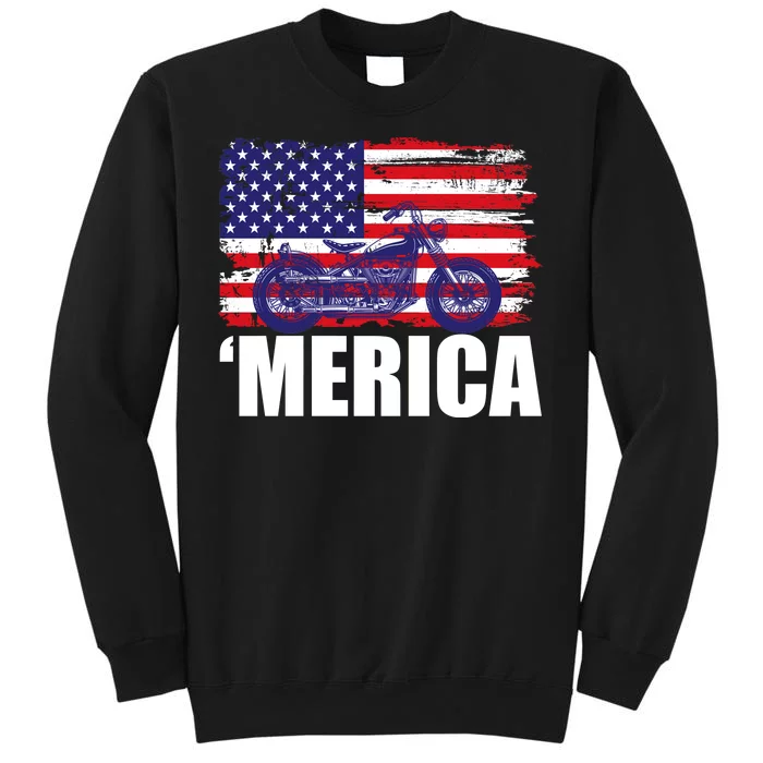 Merica USA Motorcycle Tall Sweatshirt