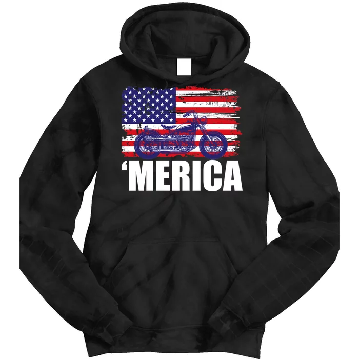 Merica USA Motorcycle Tie Dye Hoodie