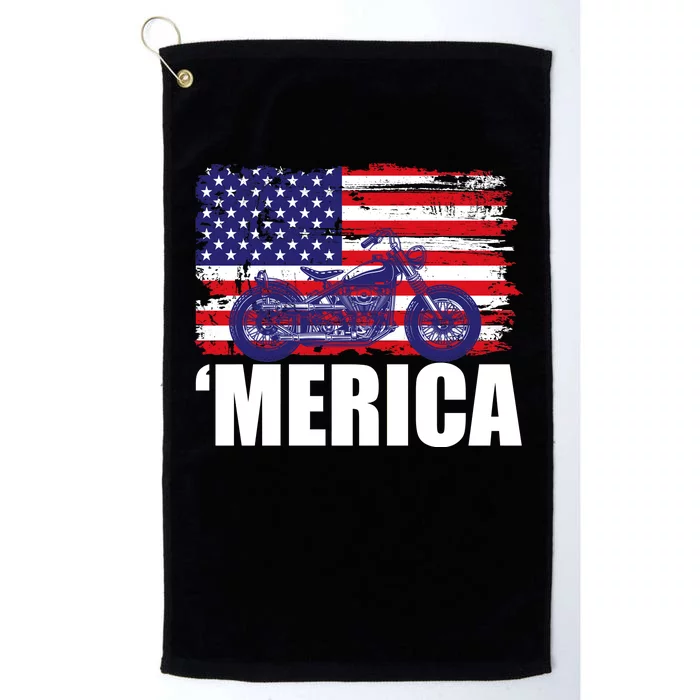 Merica USA Motorcycle Platinum Collection Golf Towel