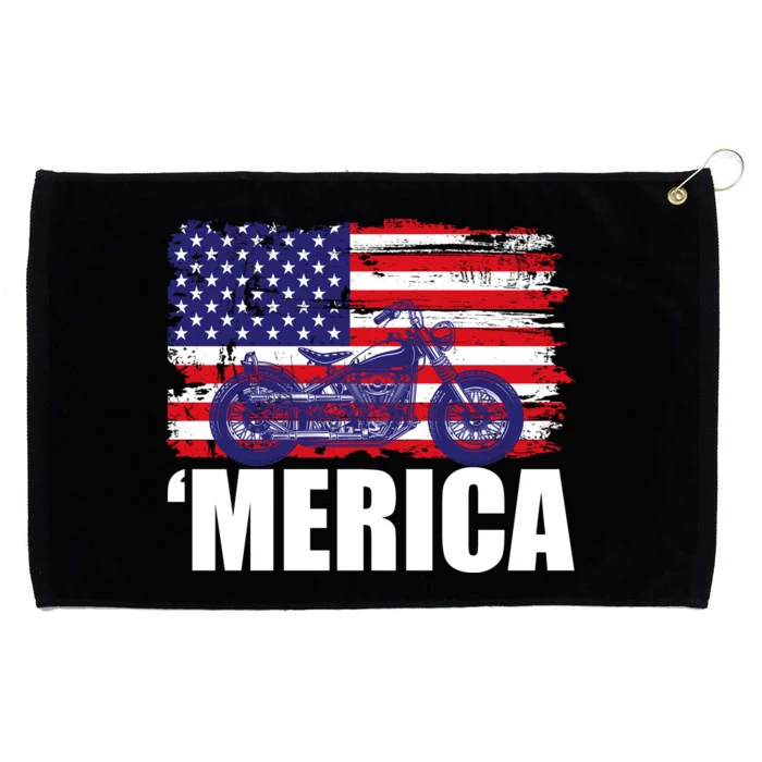 Merica USA Motorcycle Grommeted Golf Towel