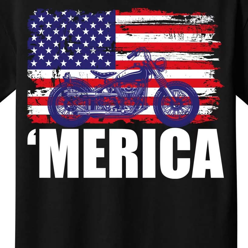 Merica USA Motorcycle Kids T-Shirt