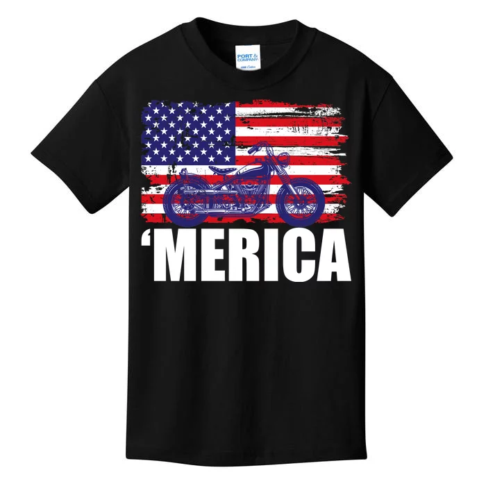 Merica USA Motorcycle Kids T-Shirt