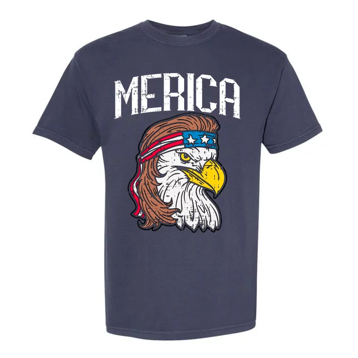 Merica Vintage Patriotic Bald Eagle Garment-Dyed Heavyweight T-Shirt