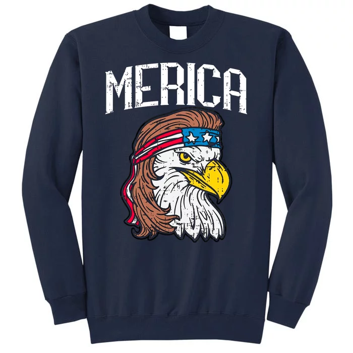 Merica Vintage Patriotic Bald Eagle Tall Sweatshirt