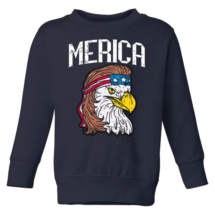 Merica Vintage Patriotic Bald Eagle Toddler Sweatshirt