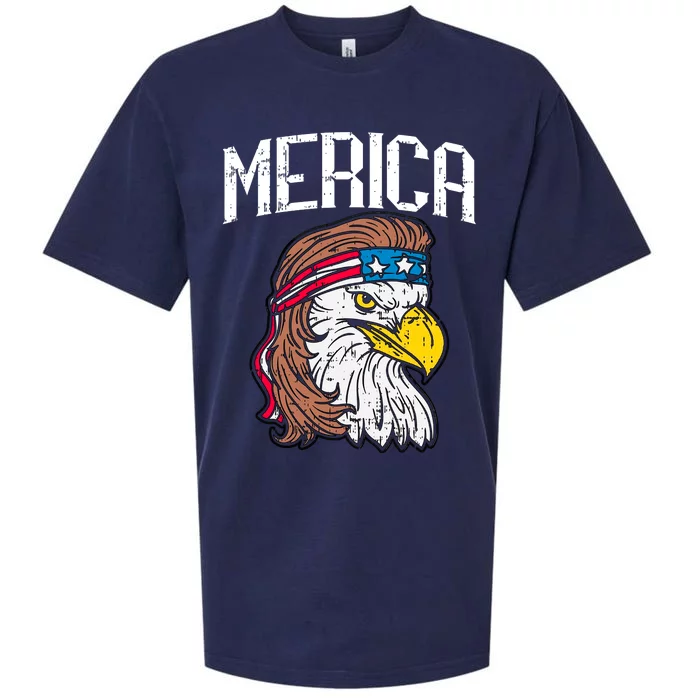 Merica Vintage Patriotic Bald Eagle Sueded Cloud Jersey T-Shirt