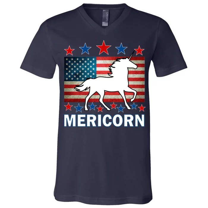 Mericorn American Unircorn V-Neck T-Shirt