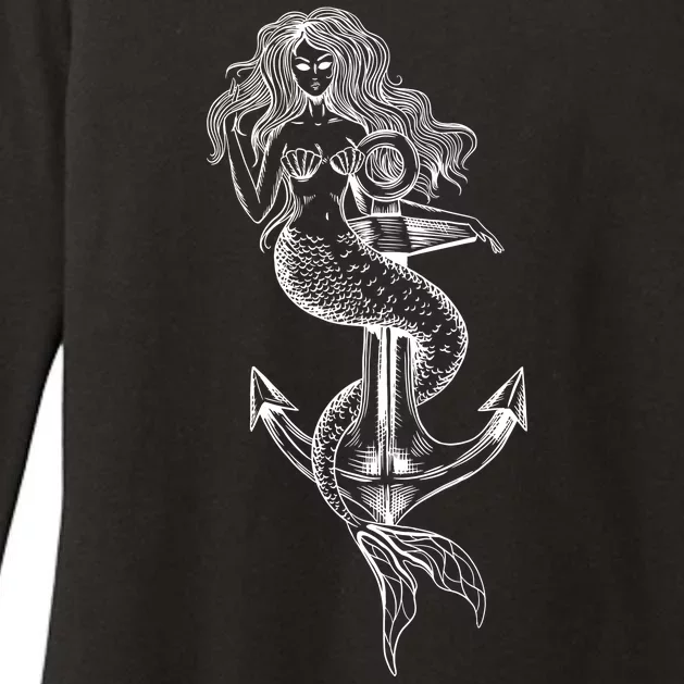 Mermaid Anchor Womens CVC Long Sleeve Shirt