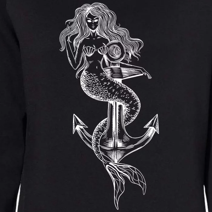 Mermaid Anchor Womens California Wash Sweatshirt