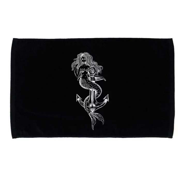 Mermaid Anchor Microfiber Hand Towel