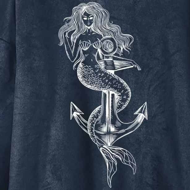 Mermaid Anchor Hooded Wearable Blanket