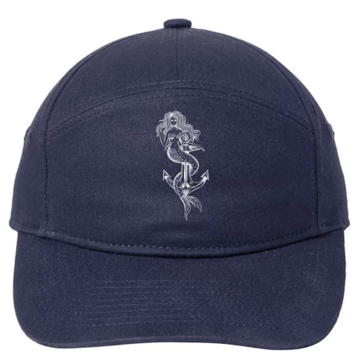 Mermaid Anchor 7-Panel Snapback Hat