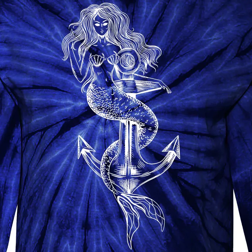 Mermaid Anchor Tie-Dye Long Sleeve Shirt