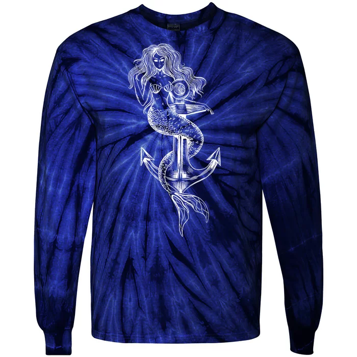 Mermaid Anchor Tie-Dye Long Sleeve Shirt