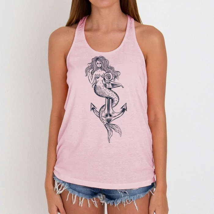 Mermaid Anchor Women's Knotted Racerback Tank