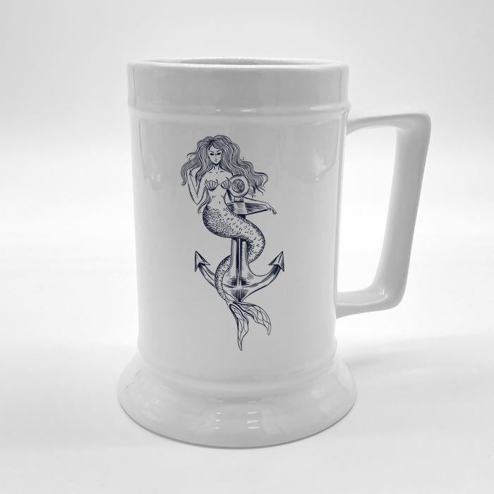 Mermaid Anchor Front & Back Beer Stein