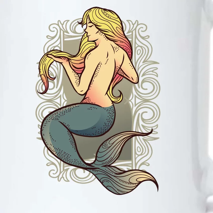 Mermaid Illustration Black Color Changing Mug