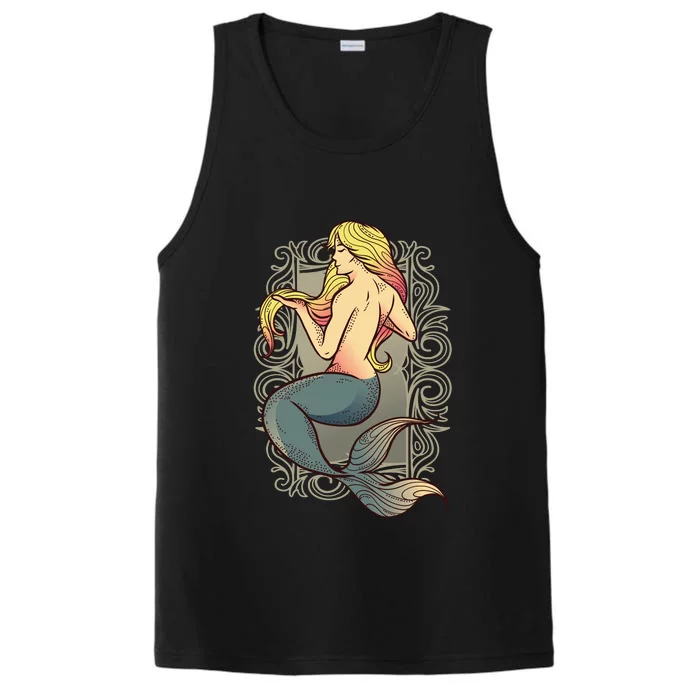 Mermaid Illustration Performance Tank