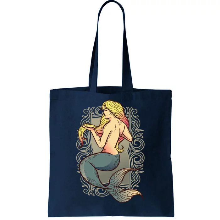 Mermaid Illustration Tote Bag