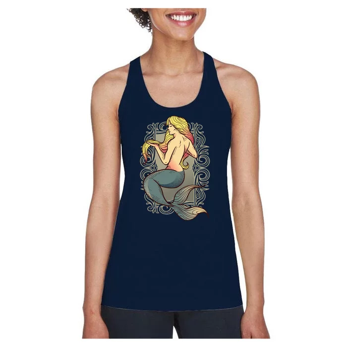 Mermaid Illustration Women's Racerback Tank