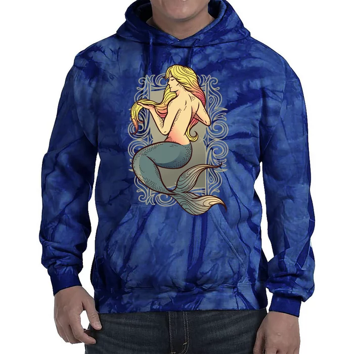 Mermaid Illustration Tie Dye Hoodie