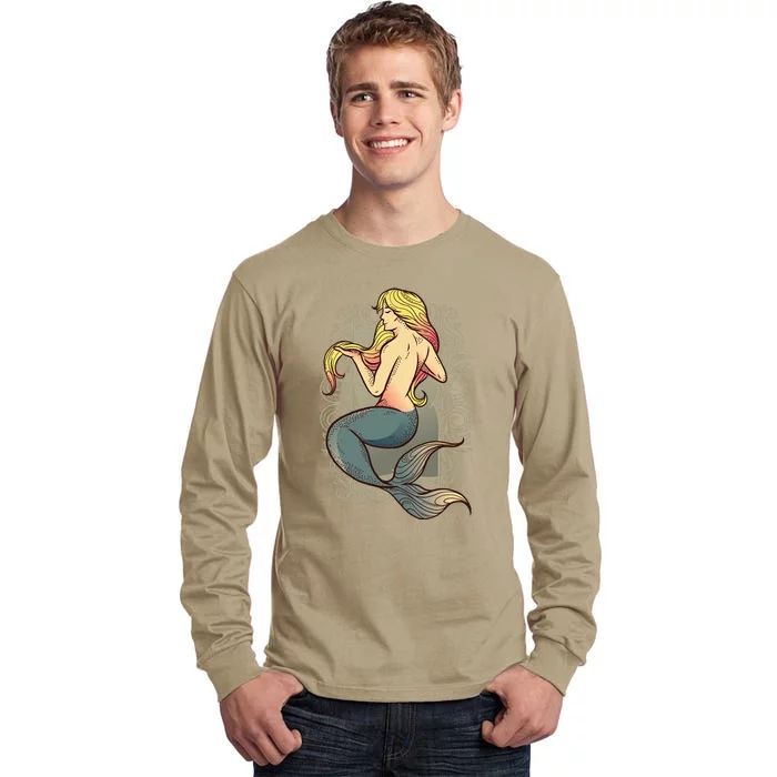 Mermaid Illustration Tall Long Sleeve T-Shirt