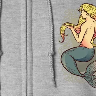 Mermaid Illustration Full Zip Hoodie