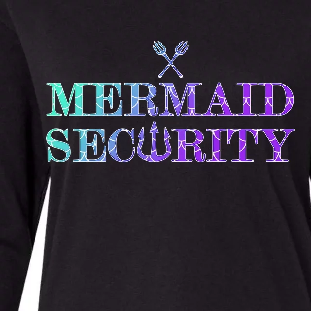 Mermaid Security Funny Womens Cotton Relaxed Long Sleeve T-Shirt