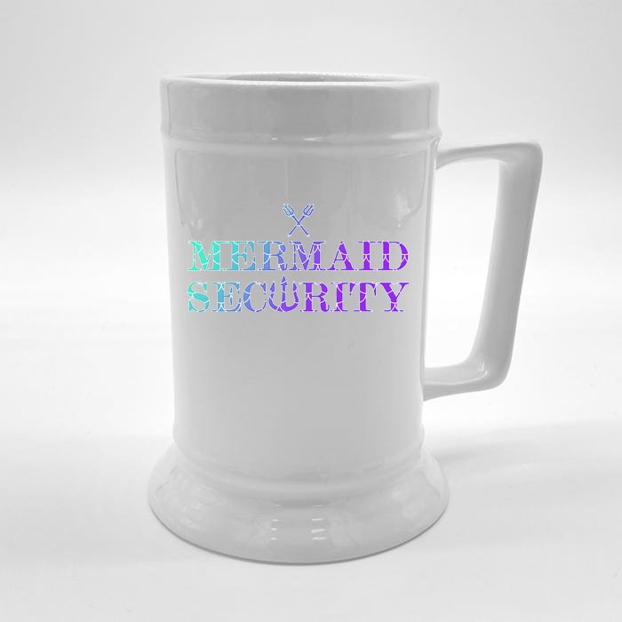 Mermaid Security Funny Front & Back Beer Stein