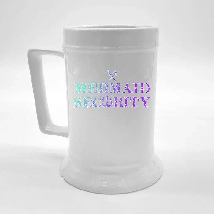 Mermaid Security Funny Front & Back Beer Stein