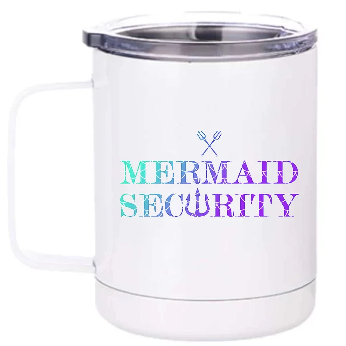 Mermaid Security Funny Front & Back 12oz Stainless Steel Tumbler Cup