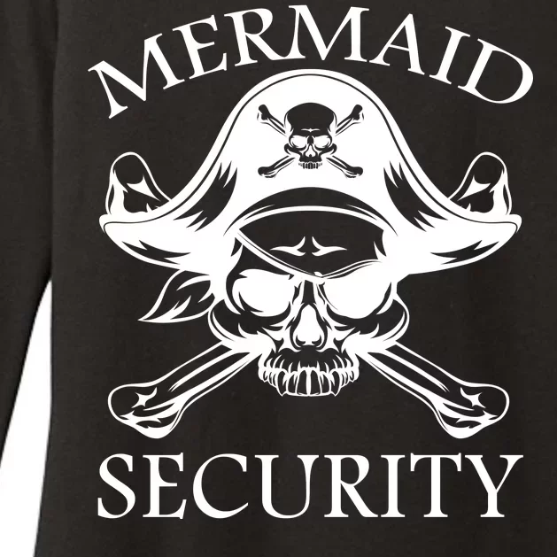 Mermaid Security Pirate Skull Womens CVC Long Sleeve Shirt