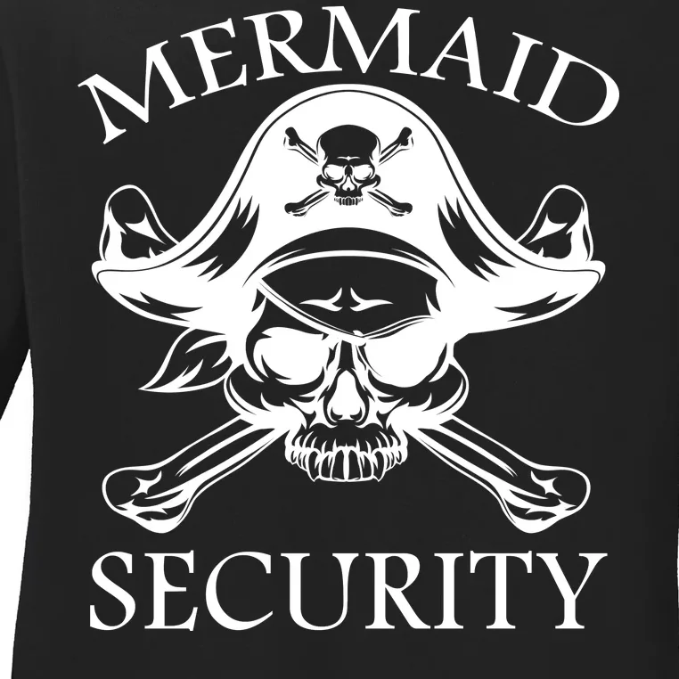 Mermaid Security Pirate Skull Ladies Long Sleeve Shirt