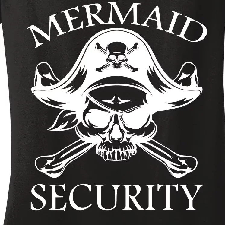 Mermaid Security Pirate Skull Women's V-Neck T-Shirt