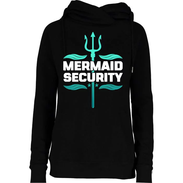 Mermaid Security Trident Womens Funnel Neck Pullover Hood