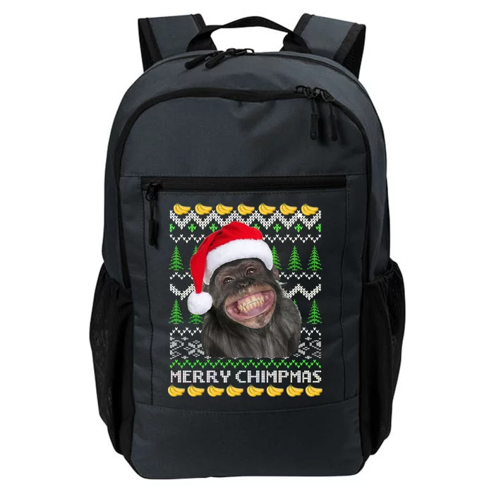 Merry Chimpmas Monkey Ugly Christmas Sweater Daily Commute Backpack