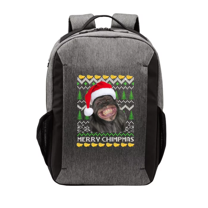 Merry Chimpmas Monkey Ugly Christmas Sweater Vector Backpack