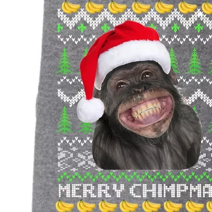 Merry Chimpmas Monkey Ugly Christmas Sweater Doggie 3-End Fleece Hoodie