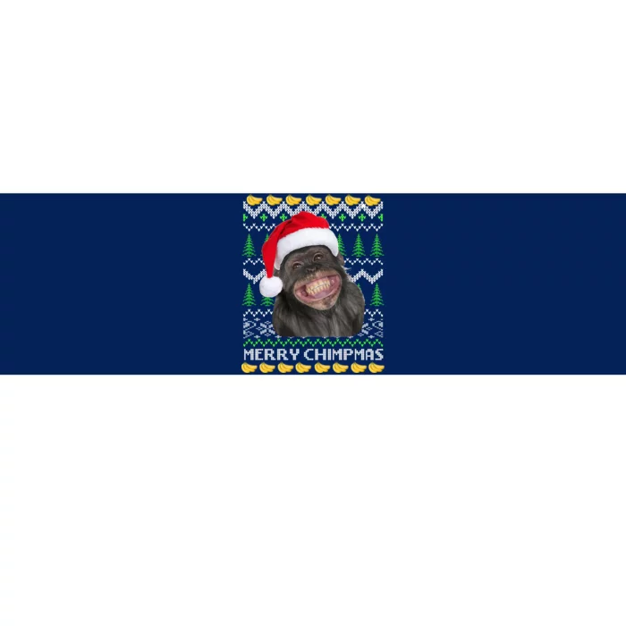 Merry Chimpmas Monkey Ugly Christmas Sweater Bumper Sticker