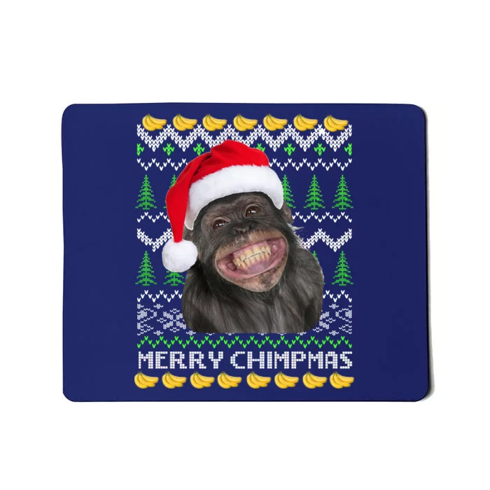 Merry Chimpmas Monkey Ugly Christmas Sweater Mousepad