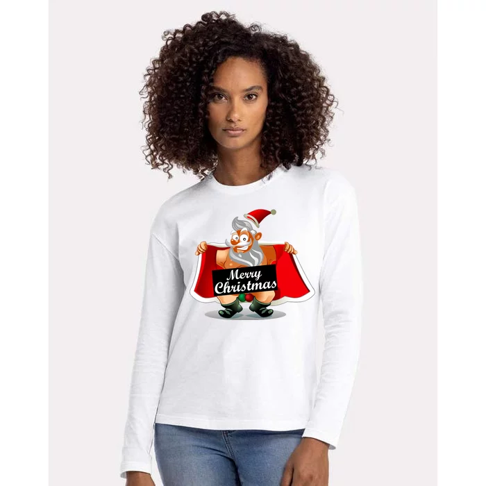 Merry Chrismas X-Mas Santa Bells Womens Cotton Relaxed Long Sleeve T-Shirt