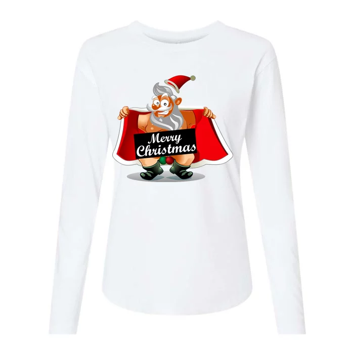 Merry Chrismas X-Mas Santa Bells Womens Cotton Relaxed Long Sleeve T-Shirt