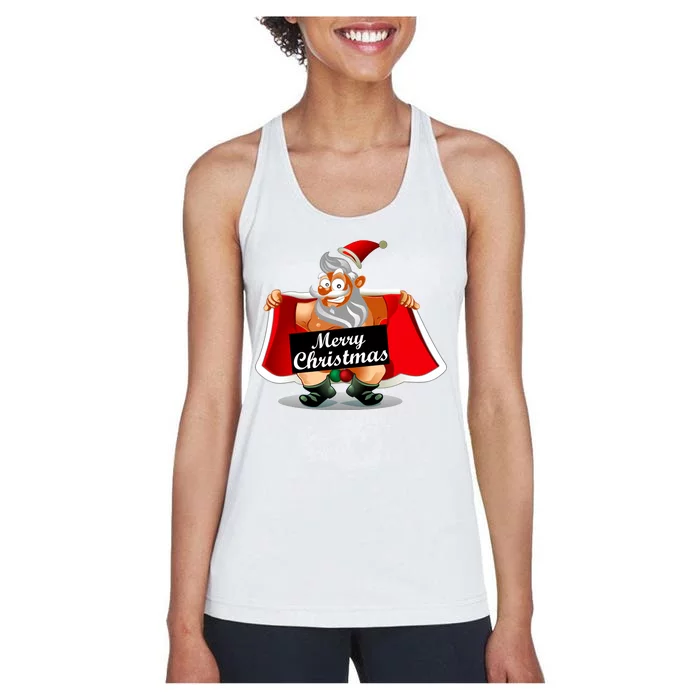 Merry Chrismas X-Mas Santa Bells Women's Racerback Tank