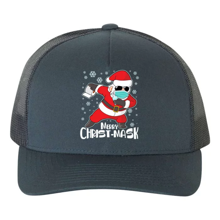 Merry Christ-Mask Dabbing Quarantine Santa Claus Yupoong Adult 5-Panel Trucker Hat