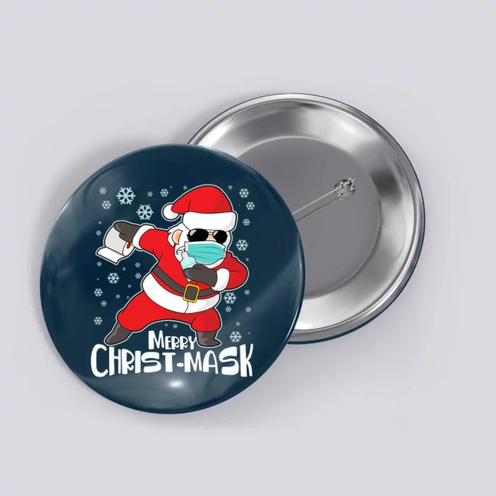 Merry Christ-Mask Dabbing Quarantine Santa Claus Button