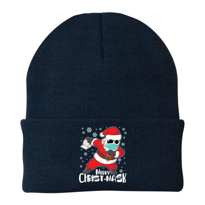 Merry Christ-Mask Dabbing Quarantine Santa Claus Knit Cap Winter Beanie