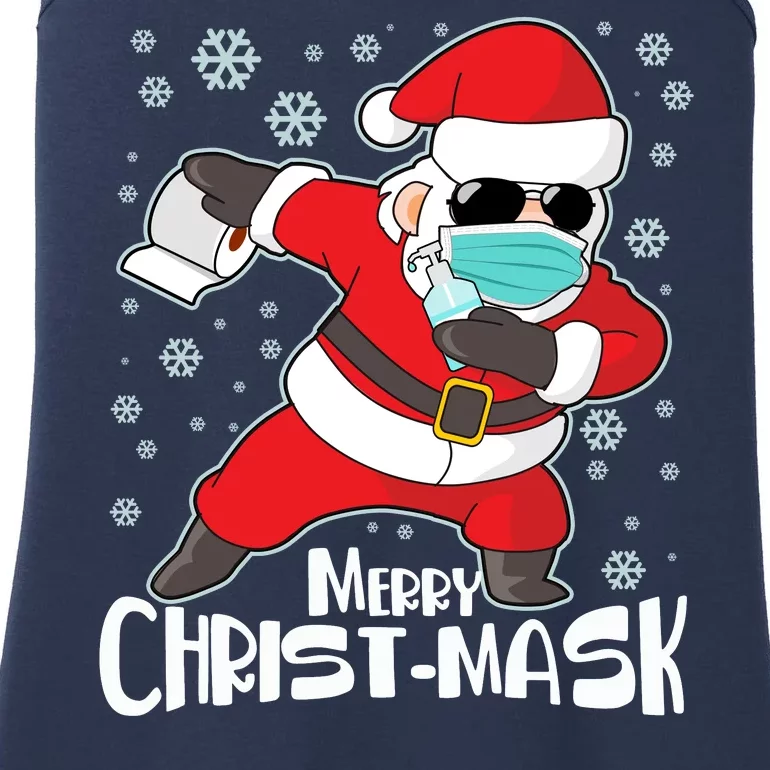 Merry Christ-Mask Dabbing Quarantine Santa Claus Ladies Essential Tank